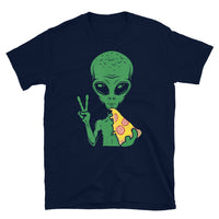 Alien Eating Pizza Short-Sleeve Unisex T-Shirt