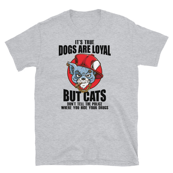 Cats Don't Tell the Police Short-Sleeve Unisex T-Shirt