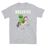 Believe (Alien on Unicorn) Short-Sleeve Unisex T-Shirt