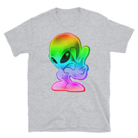 Rainbow Alien Short-Sleeve Unisex T-Shirt