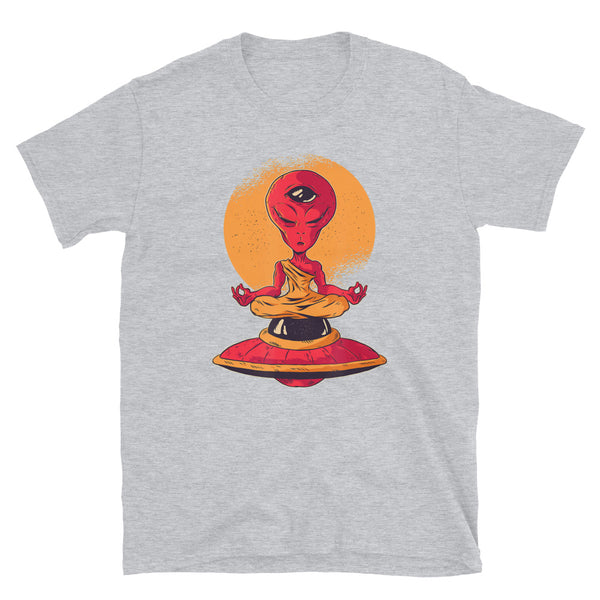 Alien Meditating Short-Sleeve Unisex T-Shirt