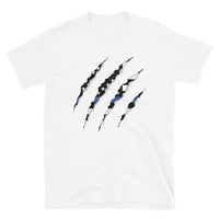 Thin Blue Line Flag Scratch Short-Sleeve Unisex T-Shirt