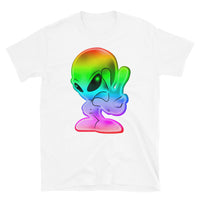 Rainbow Alien Short-Sleeve Unisex T-Shirt