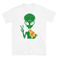 Alien Eating Pizza Short-Sleeve Unisex T-Shirt