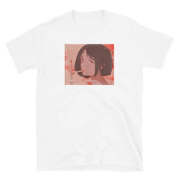 Smoking Anime Girl Short-Sleeve Unisex T-Shirt