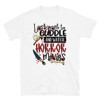 Cuddle and Watch Horror Movies Short-Sleeve Unisex T-Shirt