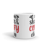 Crime Shows and Comfy Clothes White glossy mug