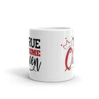 True Crime Queen White glossy mug