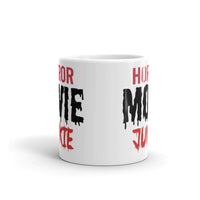 Horror Movie Junkie White glossy mug