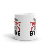 Glass of Wine True Crime in Bed by Nine White glossy mug