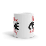 True Crime & Crafting White glossy mug