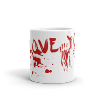 I Love You (Bloody) White glossy mug