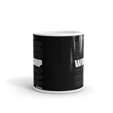 Made to Worship White glossy mug