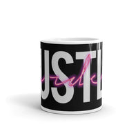 Hustle Harder White glossy mug