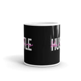 Hustle Harder White glossy mug