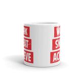 Work Sweat Achieve White glossy mug