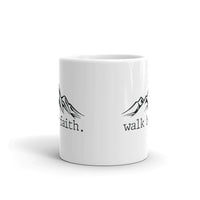 Walk by Faith White glossy mug