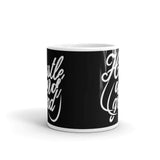 Hustle and Grind White glossy mug