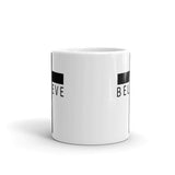 I Believe Cross White glossy mug