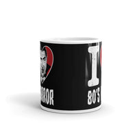 I Heart 80s Horror White glossy mug