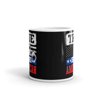 True Blue American White glossy mug