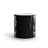 We Keep Evil Awake at Night White glossy mug
