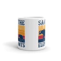 Save the Elephants White glossy mug