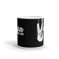 Vegan for Life White glossy mug