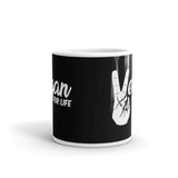 Vegan for Life White glossy mug