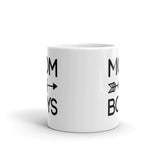 Mom of Boys White glossy mug