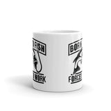 Born to Fish Forced to Work White glossy mug