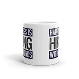 Happiness is Hiking with Friends White glossy mug