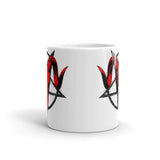 Pentagram Dragon White glossy mug