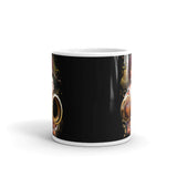 Steampunk Girl White glossy mug