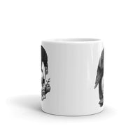 Skull Crow White glossy mug