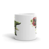 T-Rex with Sword White glossy mug