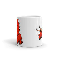 Monster Triceratops White glossy mug