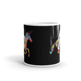 Bigfoot Riding Unicorn White glossy mug