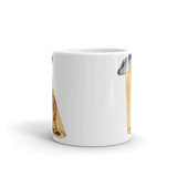 Abducting Bigfoot White glossy mug