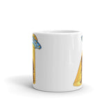 Abducting Bigfoot 2 White glossy mug