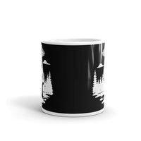 Nessie Watching Bigfoot Abduction White glossy mug