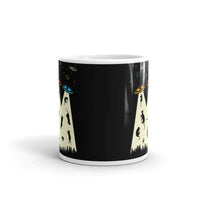 Kitty Abduction White glossy mug