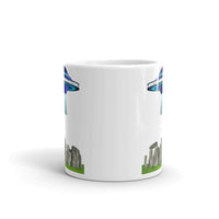 Stonehenge UFO White glossy mug