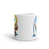 Nessie, Bigfoot, and Alien White glossy mug