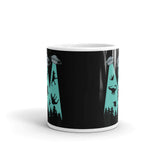 Dino Abduction 1 White glossy mug