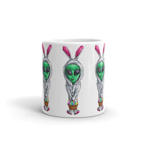 Alien Easter Bunny White glossy mug