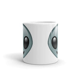 Alien Face White glossy mug