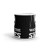 Watch the Skies White glossy mug