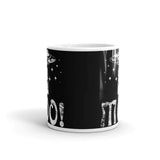 UFO Abducting Cow White glossy mug