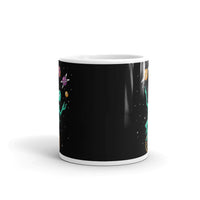 Alien Juggle White glossy mug